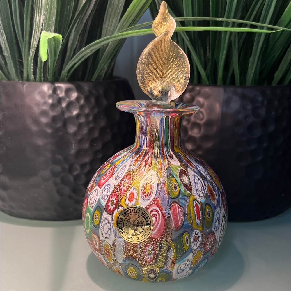 Bucella Cristalli Murano Handblown Millefiori Glass Vase - Multicolor